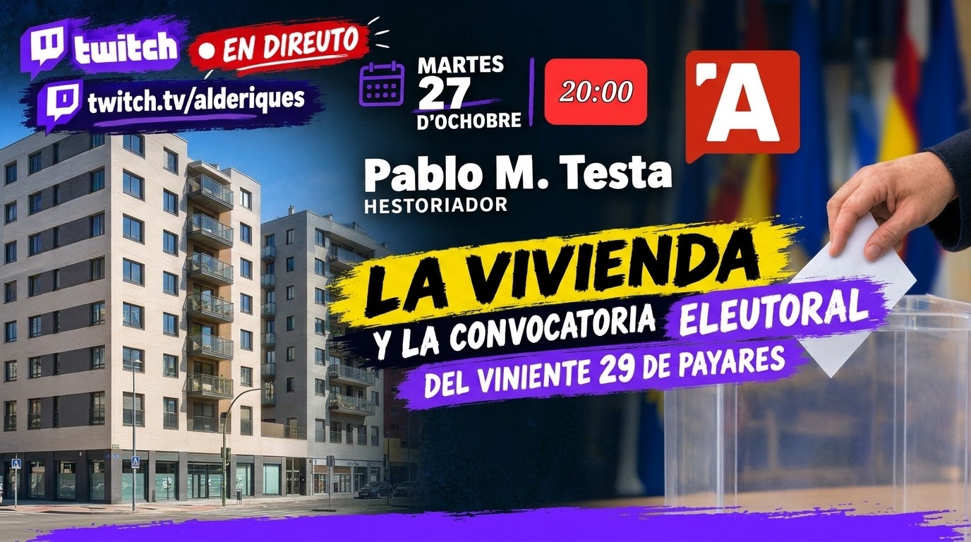 Esti martes 27 a  les 20.00: Vivienda y convocatoria eleutoral col hestoriador Pablo M. Testa
